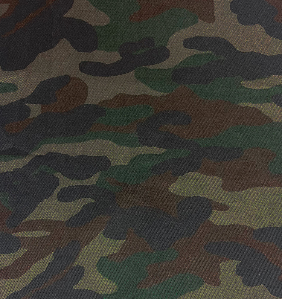 1 1/2 YD PC-Army Green-Multi 7 oz. Army Printed Stretch Spandex Cotton Twill Fabric - Image 2