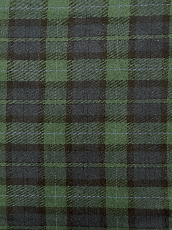 1 1/2 YD PC-Green Blackwatch Plaid Yarn Dyed Flannel Fabric - Image 3