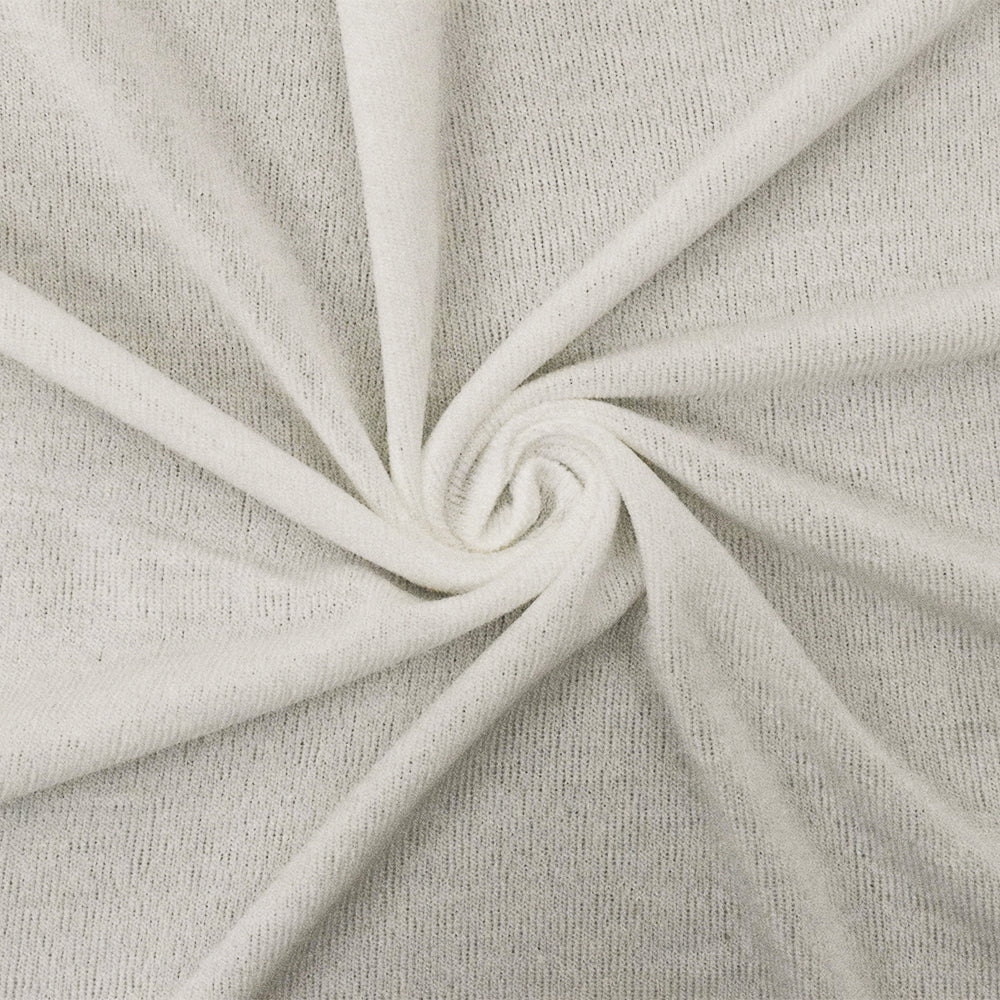 1 3/4 YD PC-Off-White Solid Stretch Rayon Matte Jersey Knit Fabric