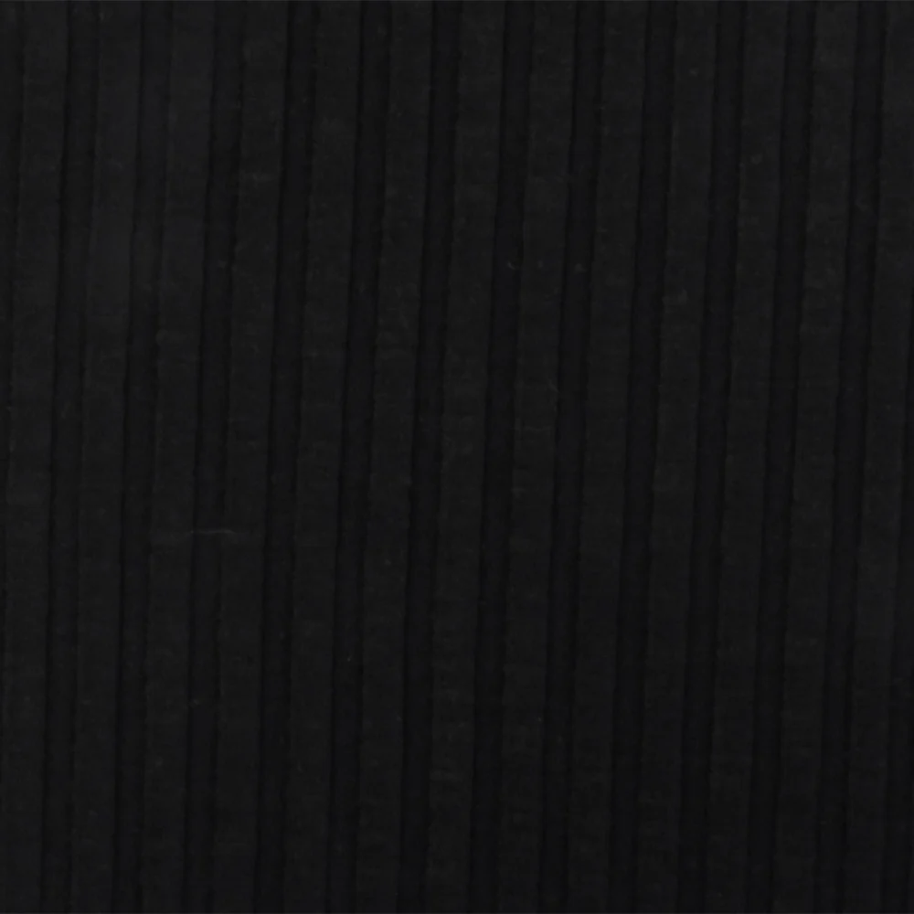 1 7/8 YD PC-Jet Black Stretch Cotton Rib Knit Fabric - Image 3