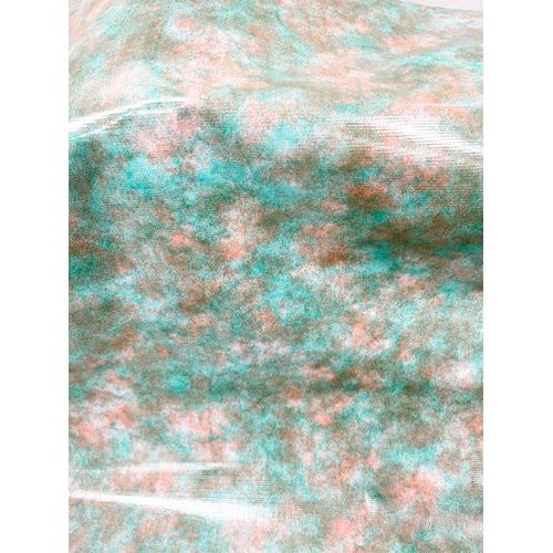 1 YD PC-Green/Orange Tie Dye Oilcloth Fabric - Reorderable - Image 2