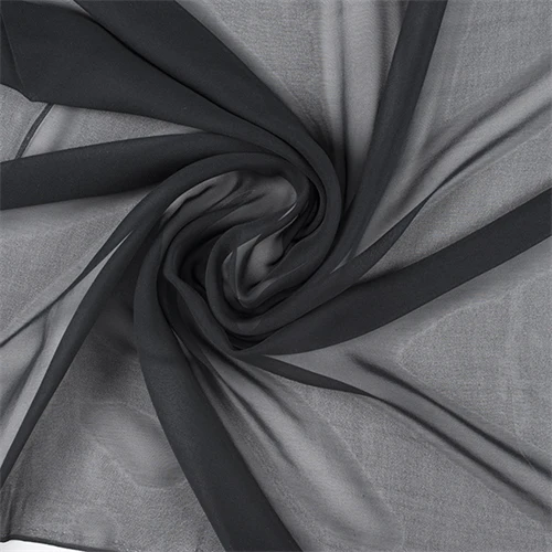 1 YD PC-Runway Silks Black Silk Chiffon Fabric - Reorderable