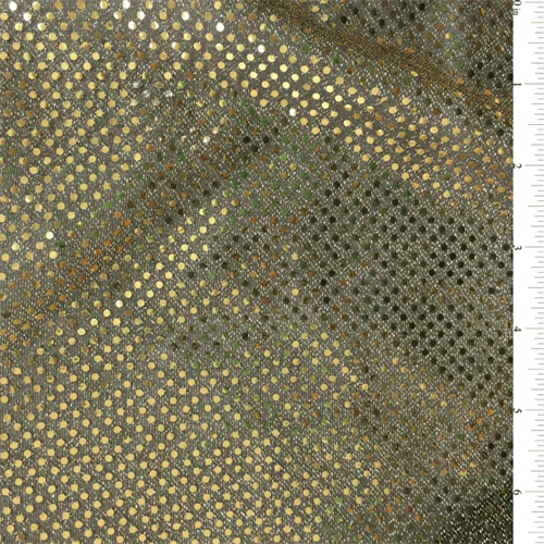 12 YD Bolt-Black/Gold Sequin Knit Fabric