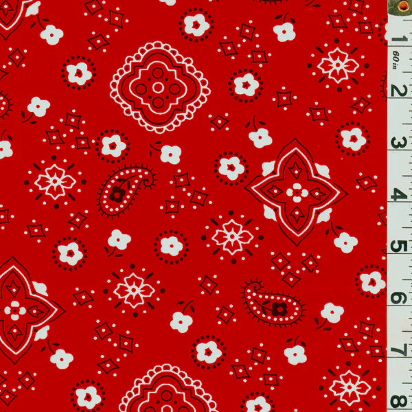 15 YD Bolt-Red Bandana Print Fabric