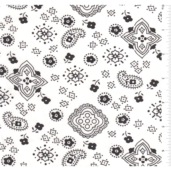 15 YD Bolt-White Bandana Print Fabric