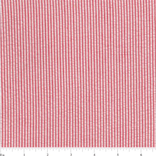15 YD Red Stripe Seersucker Fabric