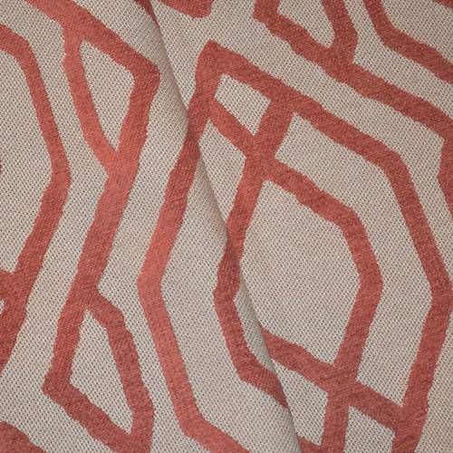 2 1/2 YD PC-Antique Orange/Taupe Abstract Chenille Jacquard Decor Fabric - Image 2