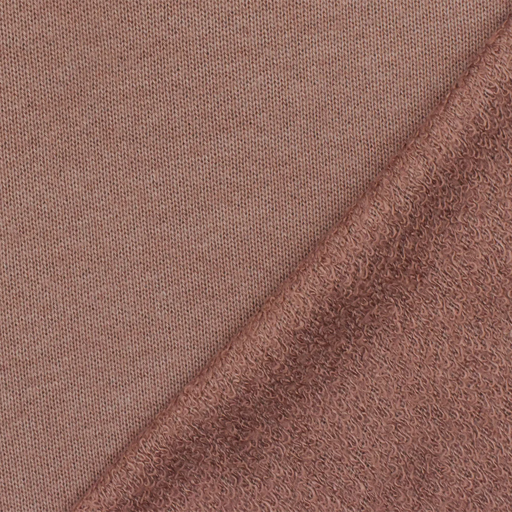 2 1/2 YD PC-Vintage Rose Pink Solid Stretch French Terry Knit Fabric