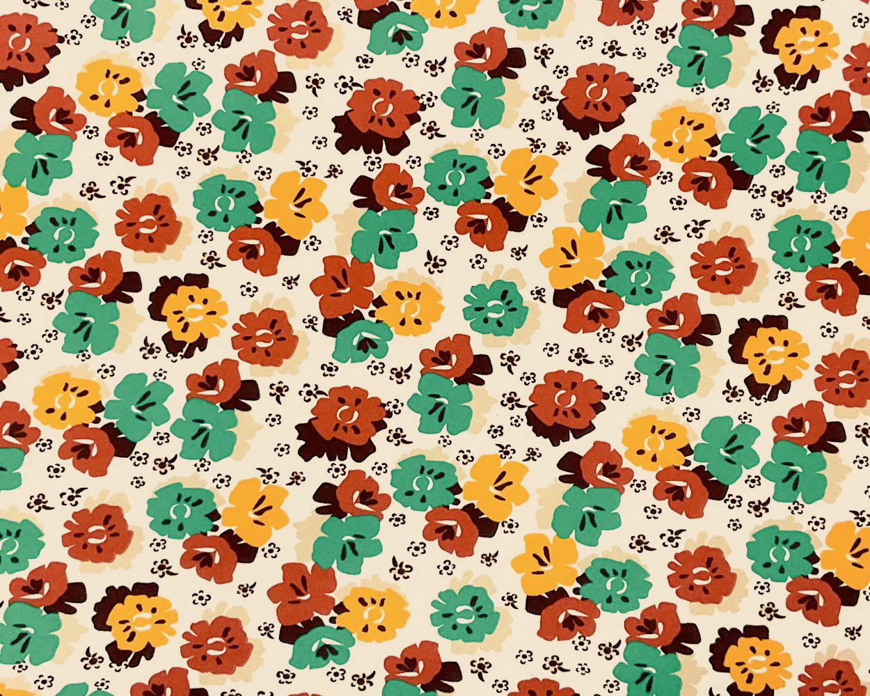 2 3/4 YD PC-Ivory-Multi Poly Spandex Stretch Floral Print DB Jersey Knit Fabric - Image 3