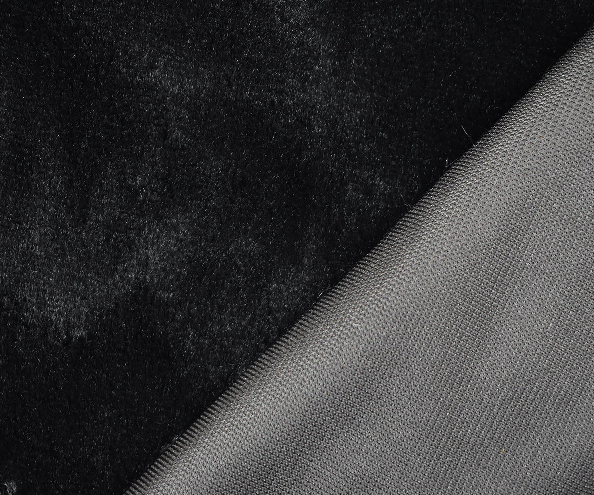 2 YD PC Black Faux Fur Stretch Knit Fabric - Image 2