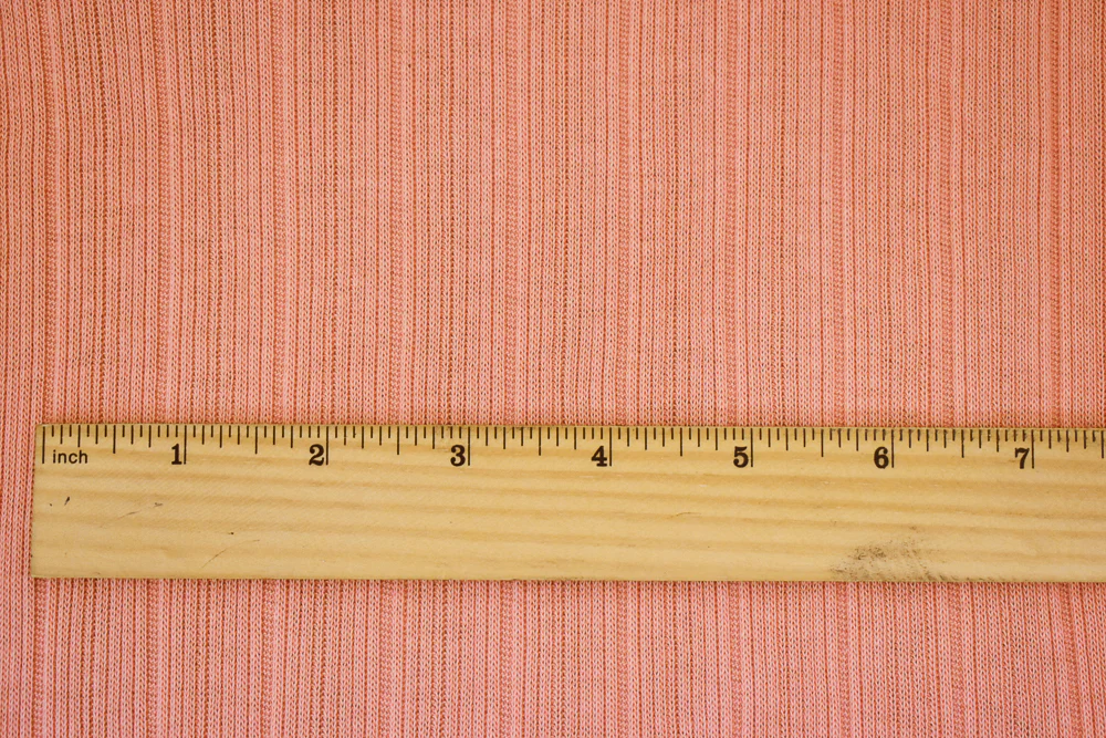 2 YD PC-Orange Rayon-Poly Spandex Stretch Multi Rib Knit Fabric - Image 2