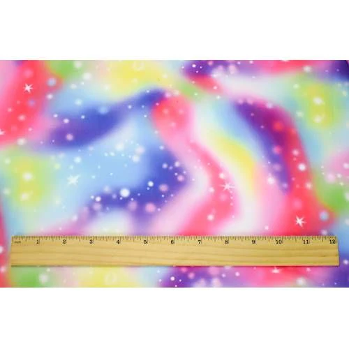 2 YD PC-Pink/Blue/Multi Galaxy Printed DTY Brushed Knit Fabric - Image 2