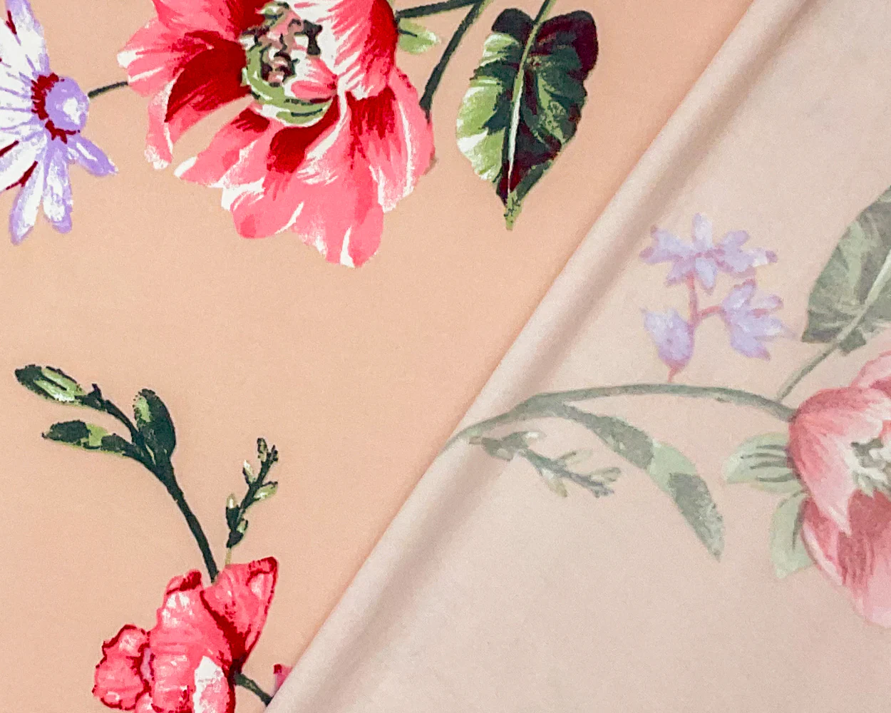 2 YD PC-Pink-Multi Poly Stretch Spandex Floral Print DB Jersey Knit Fabric - Image 2