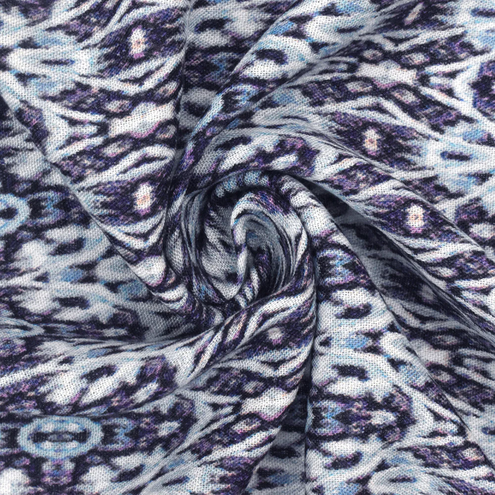 2 YD PC-Purple-Sky-Multi Abstract Kaleidoscope Printed Cotton Gauze Fabric - Image 2