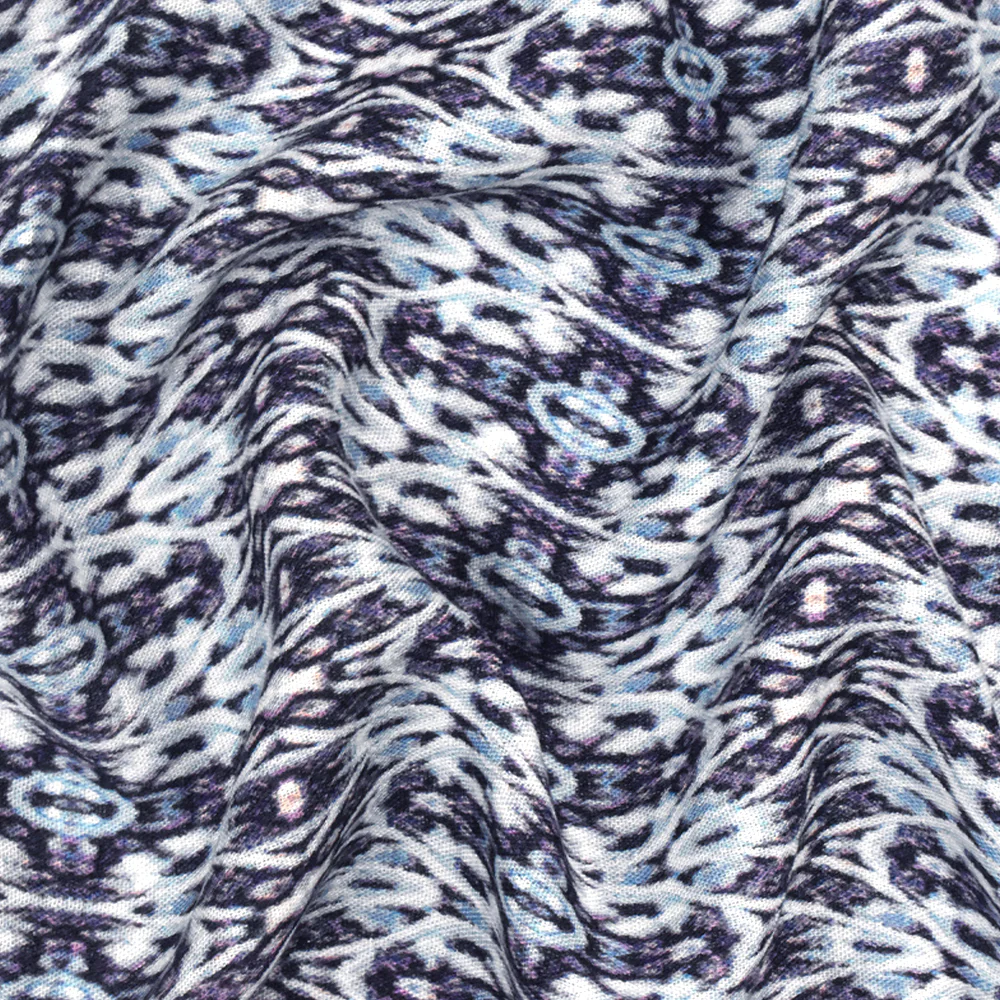2 YD PC-Purple-Sky-Multi Abstract Kaleidoscope Printed Cotton Gauze Fabric - Image 3