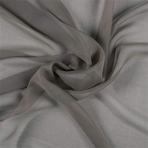 3/4 YD PC-Runway Silks Dark Taupe Silk Chiffon Fabric - Reorderable
