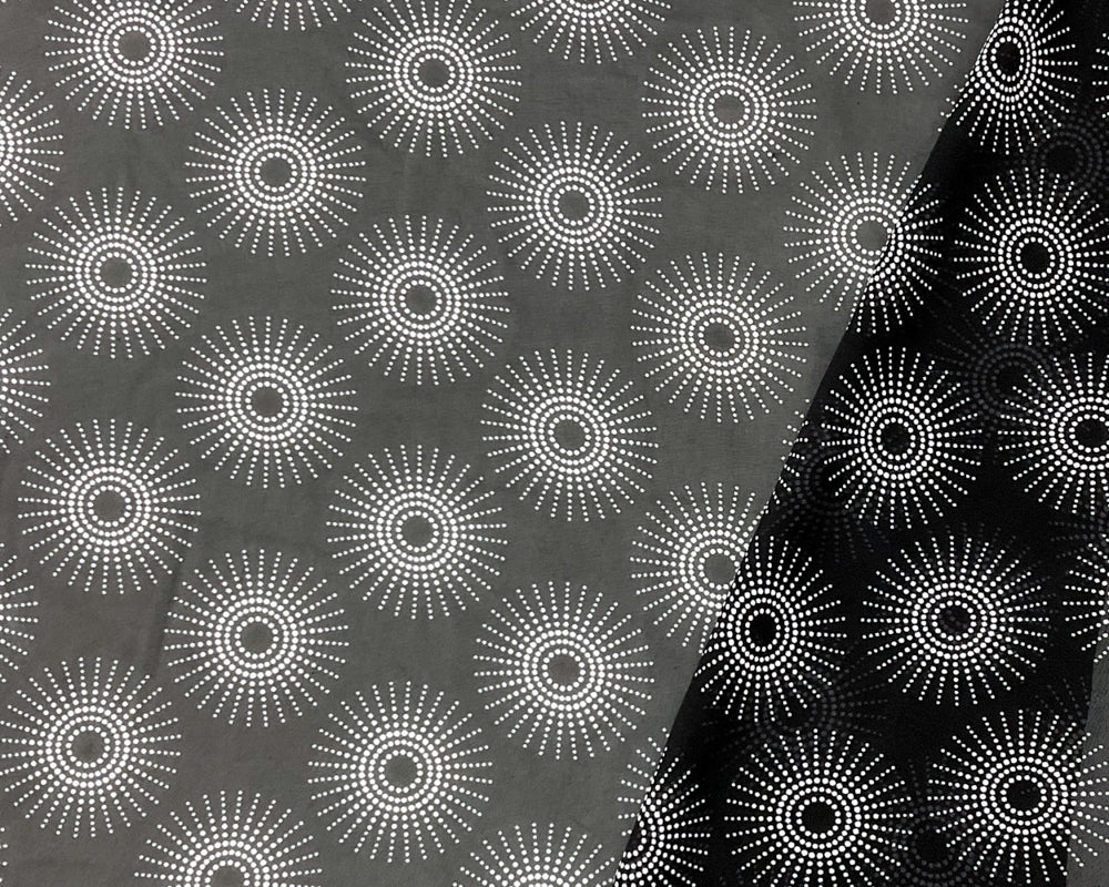 3 YD PC-Black-White Poly Abstract Printed Chiffon Woven Fabric - Image 2