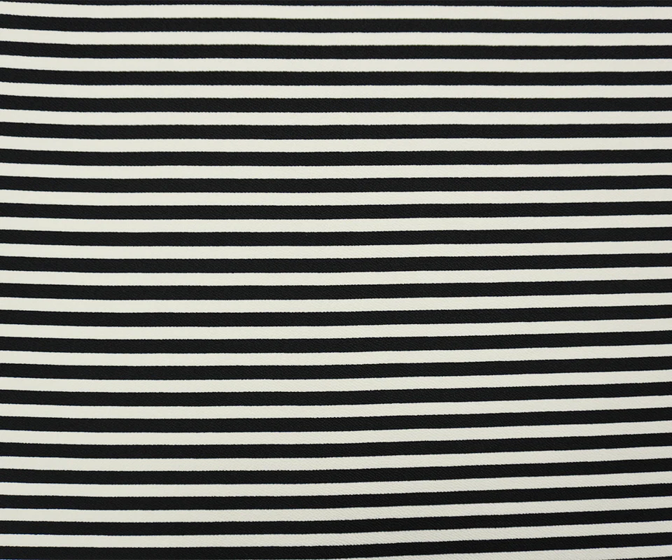 3 YD PC-Black-White Poly Stripe Print Liverpool Double Knit Fabric - Image 3
