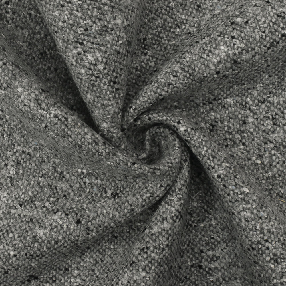 3 YD PC-Gray-Black-Multi Texture Wool Rayon Woven Home Decorating Fabric