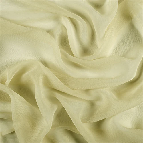 3 YD PC-Runway Silks Chartreuse Crinkled Silk Chiffon Fabric - Reorderable