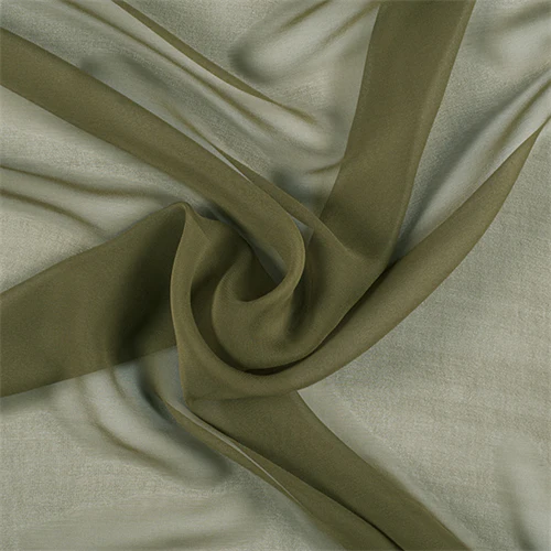 3 YD PC-Runway Silks Moss Green Silk Chiffon Fabric - Reorderable