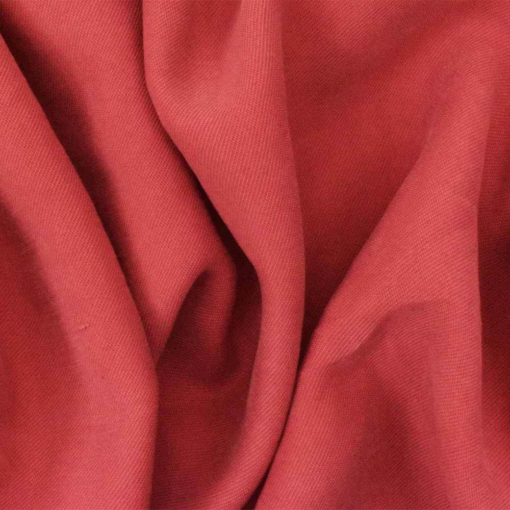 4 1/4 YD PC-Red Famous Designer Rayon-Poly Sand washed Twill Fabric - Image 2
