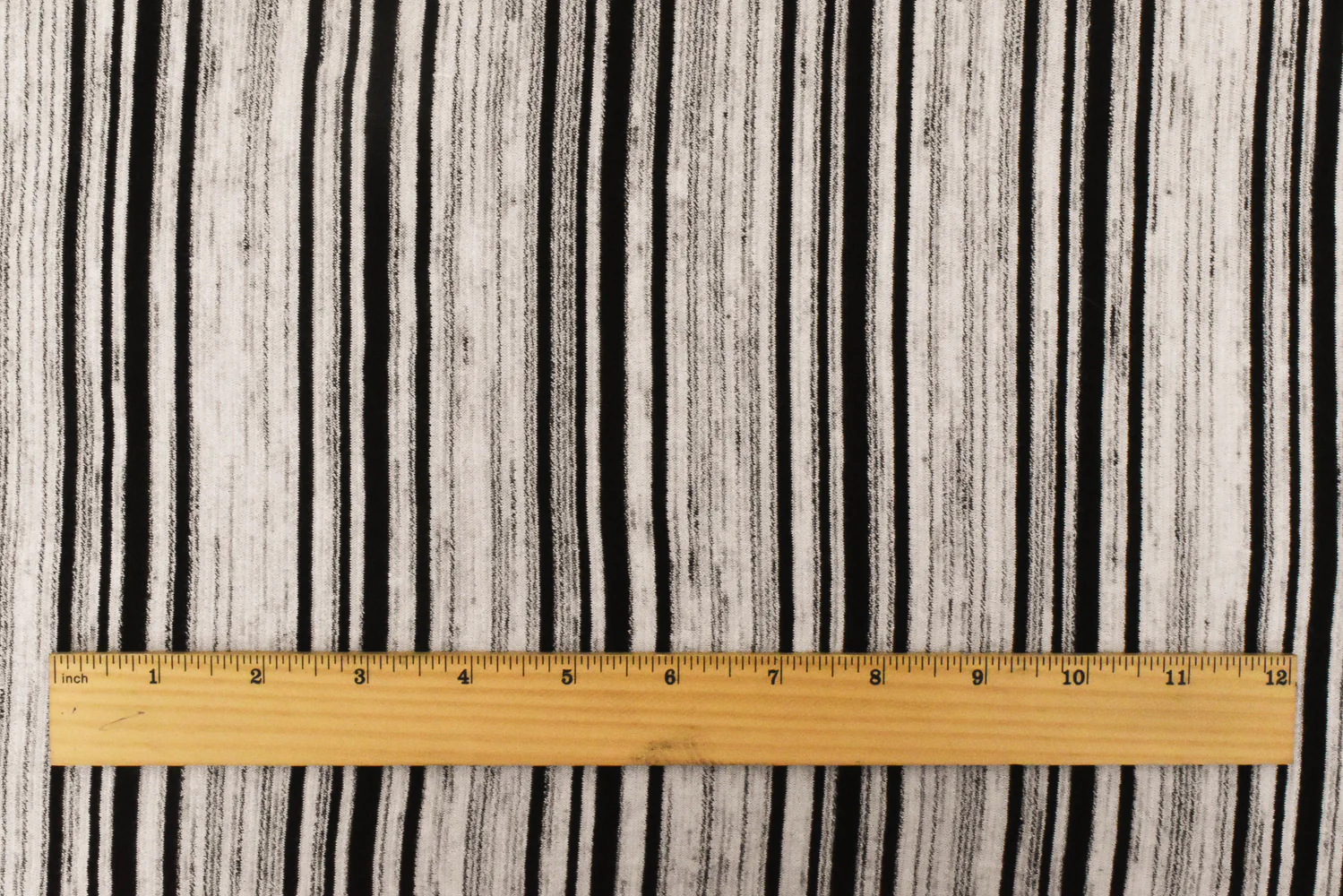 4 YD PC-Black-Vintage Ivory Striped Stretch Rayon Jersey Knit Fabric - Image 4