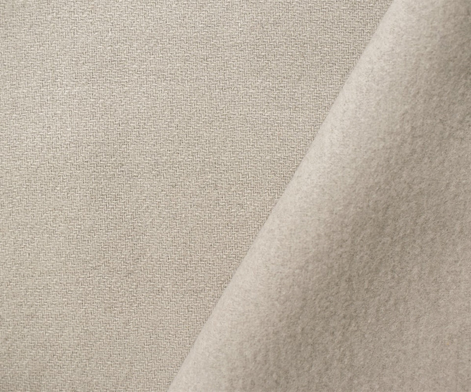 4 YD PC-Gray Wool Poly Solid Single Side Brushed Twill Woven Coating Fabric - Image 2