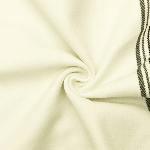 4 YD PC-Ivory/Black/Gray Stripe Twill Double Weave Jacketing Fabric
