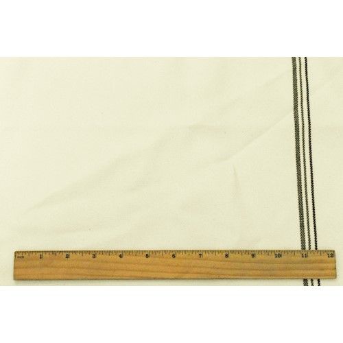 4 YD PC-Ivory/Black/Gray Stripe Twill Double Weave Jacketing Fabric - Image 2