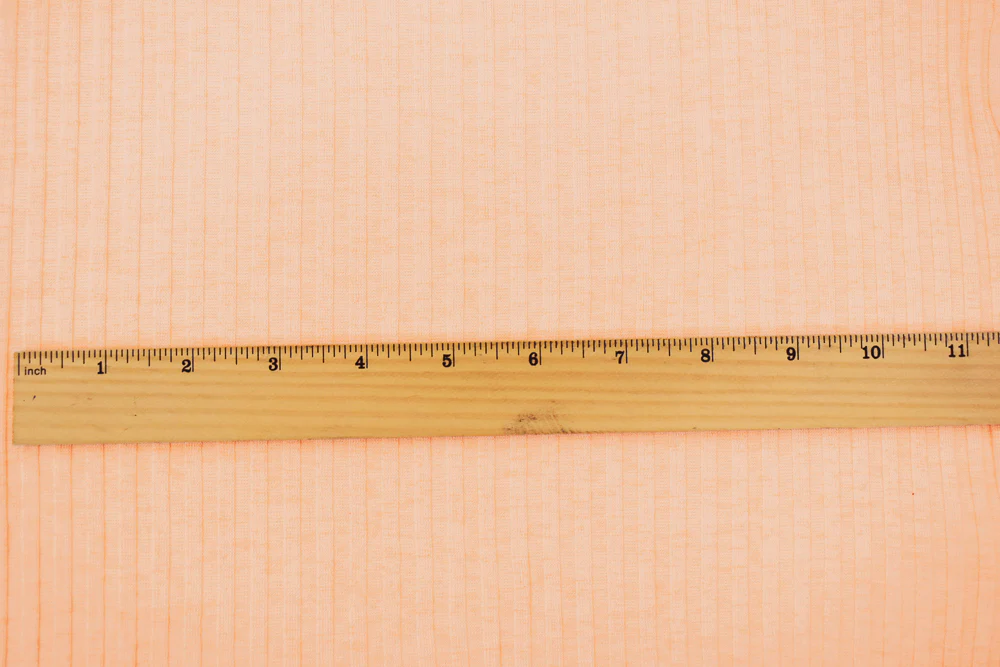 4 YD PC-Light Orange Poly Stretch Spandex 5x5 Rib Knit Fabric - Image 2