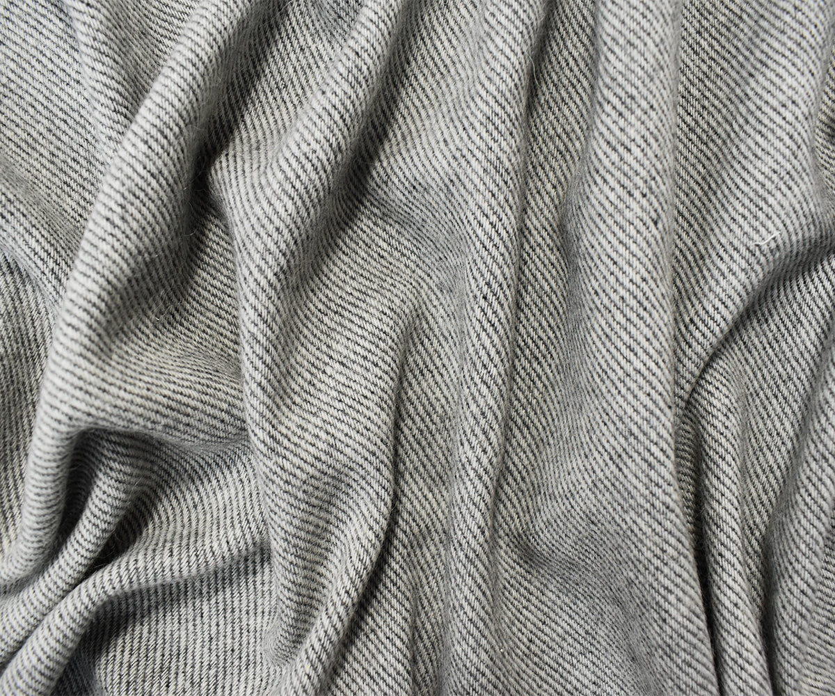 6 YD PC - Gray Poly Wool Heather Brushed Back Twill Woven Jacketing Fabric - Image 3