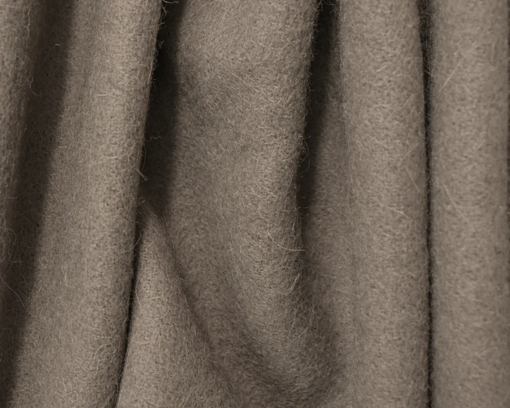 6 YD PC-Gray Wool Poly Solid Fur Like Woven Coating Fabric - Image 3