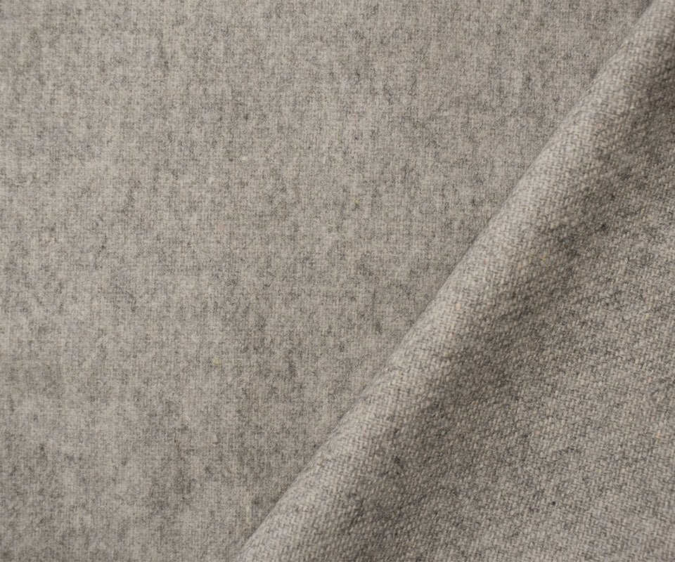 6 YD PC-Heather Gray Wool Poly Single Side Brushed Woven Jacketing Fabric - Image 2