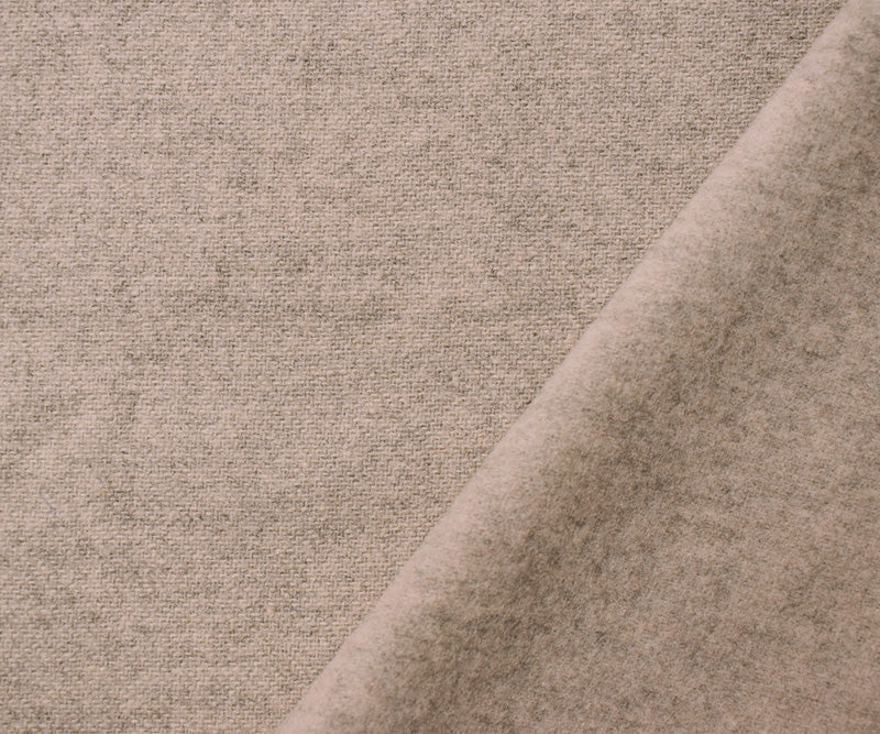 6 YD PC-Taupe-Gray Wool Poly Brushed Back Twill Woven Coating Fabric - Image 2