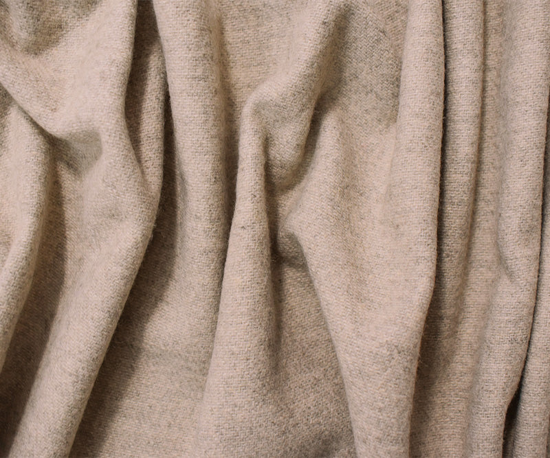 6 YD PC-Taupe-Gray Wool Poly Brushed Back Twill Woven Coating Fabric - Image 3