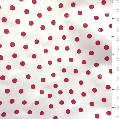 7/8 YD PC-Red Dot Oilcloth Fabric - Reorderable