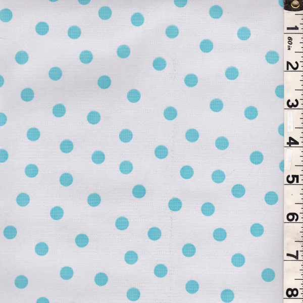7/8 YD PC-White Dot Oilcloth Fabric