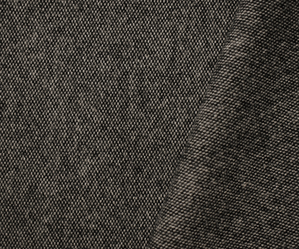9 YD PC-Black-White Wool Blend Texture Woven Jacketing Fabric - Image 2