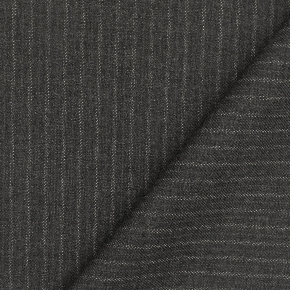 Anchor Gray-Gray Stripe Wool-Poly Twill Woven Suiting Fabric - Image 4