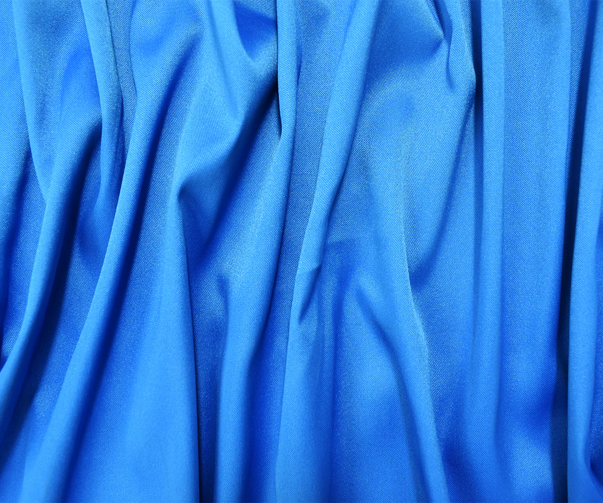 Aqua Blue Poly Stretch Spandex Lamour Solid Satin Woven Fabric - Image 3