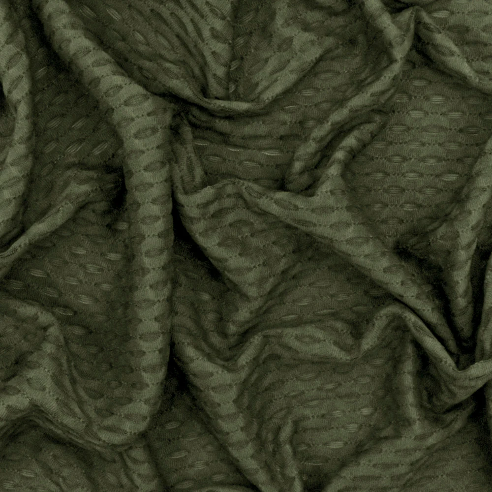 Army Green Famous Maker Stretch 3D Mesh Yoga Activewear Fabric - Image 3