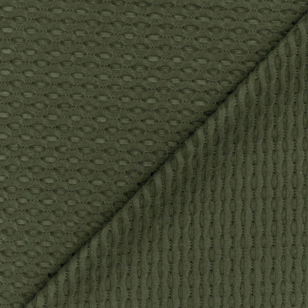 Army Green Famous Maker Stretch 3D Mesh Yoga Activewear Fabric - Image 4