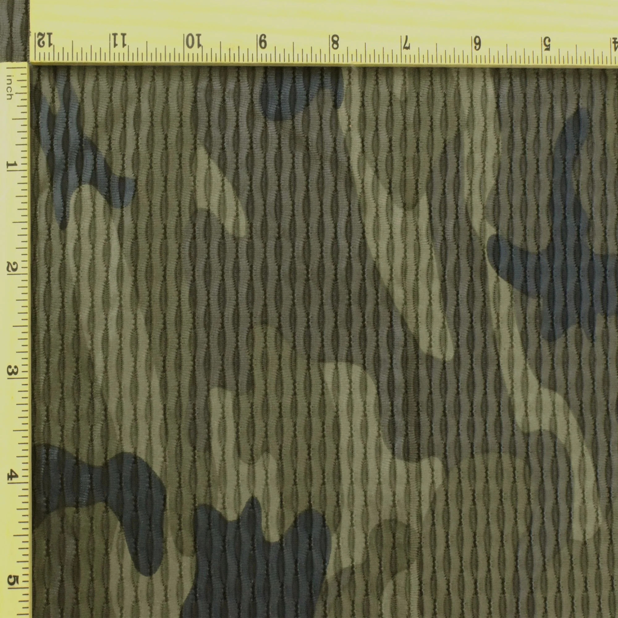 Army Green-Multi Famous Maker Stretch Camouflage Printed Mesh Yoga Fabric - Image 3