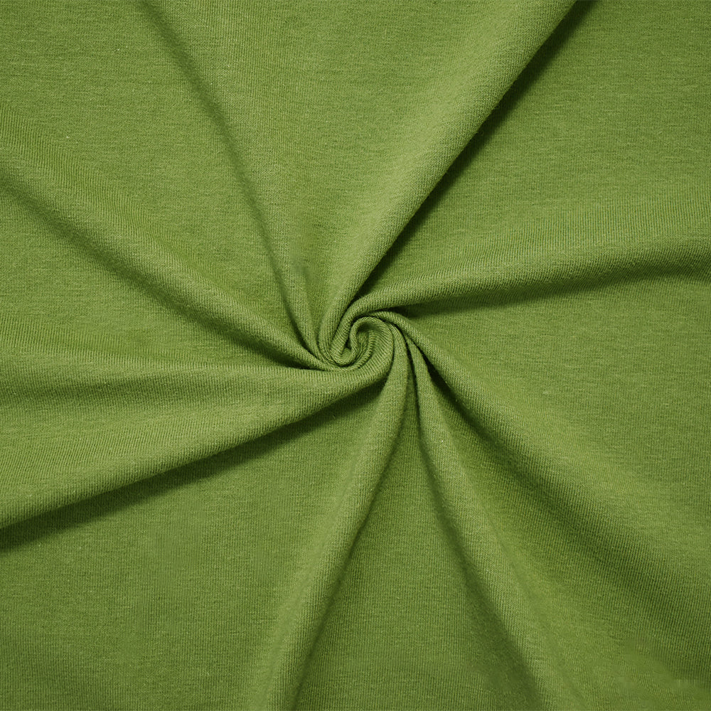 Army Green Solid Cotton Spandex Knit Fabric - 10 oz - Reorderable