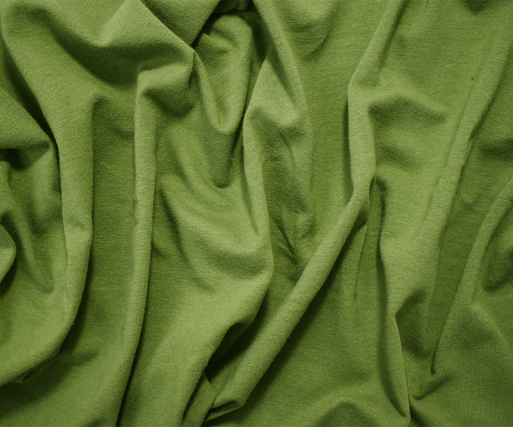 Army Green Solid Cotton Spandex Knit Fabric - 10 oz - Reorderable - Image 3