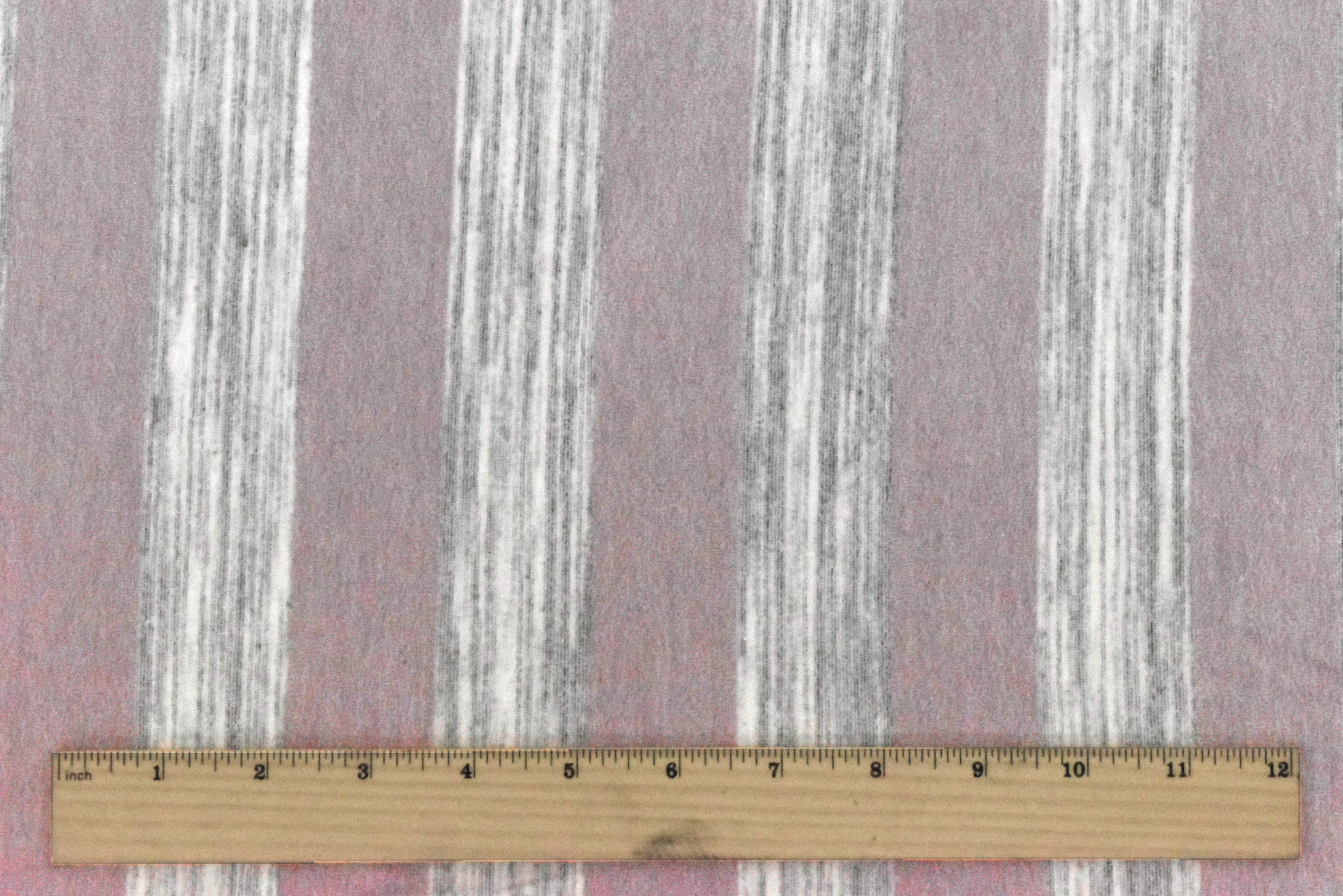Ash Pink-Ivory-Ash Stripe Printed Stretch Jersey Knit Fabric - Image 4