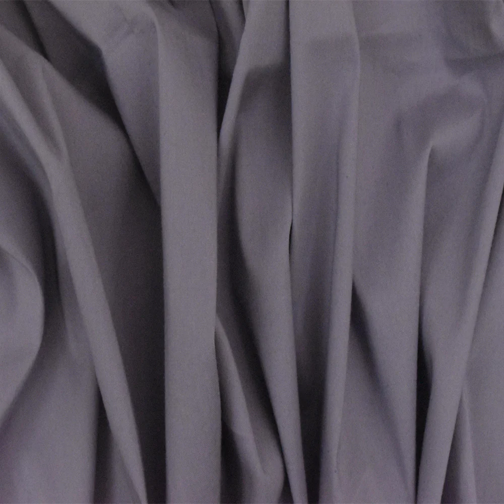 Ash Purple Solid Stretch Cotton Blend Broadcloth Woven Fabric - Image 2