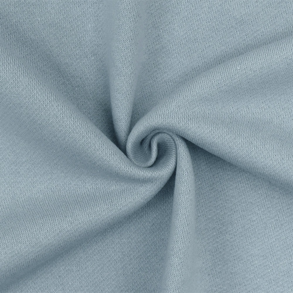 Ash Sky Blue 19 oz Cotton Sweatshirt Fleece Knit Fabric - Heavy Weight - Image 3