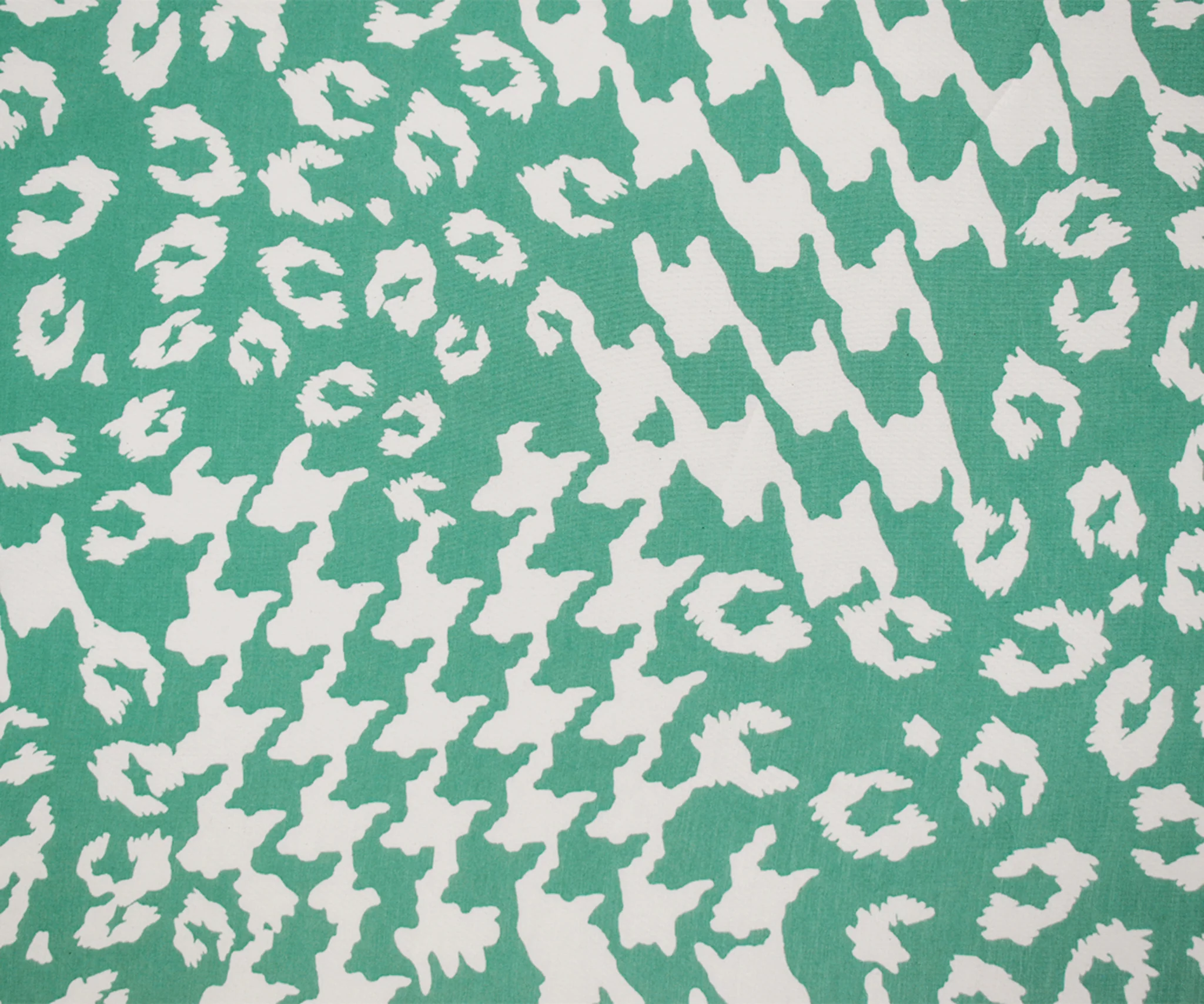 Ash Teal-White Polyester Abstract Cheetah Printed Faille Woven Fabric - Image 2